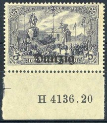 3 Mark Aufdruckmarke 1920, mit Unterrand und Aufdruck-HAN, tadellos ...