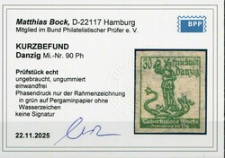 30 Pf. Tuberkulose 1921, als ungummierter Phasendruck der ...