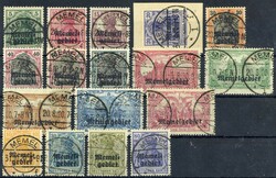 Aufdruckmarken-Satz 1920, einheitl,. sauber mit Voll-Stpl. 'Memel 1f' ...