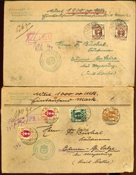 1920 - 1940, Partie von 15 Briefen/Briefvorderseiten ab Mi.-Nr. 4. ...