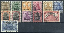Aufdruckmarken-Satz 1916, jew. sauber, einheitl. mit drittem Stpl. ...