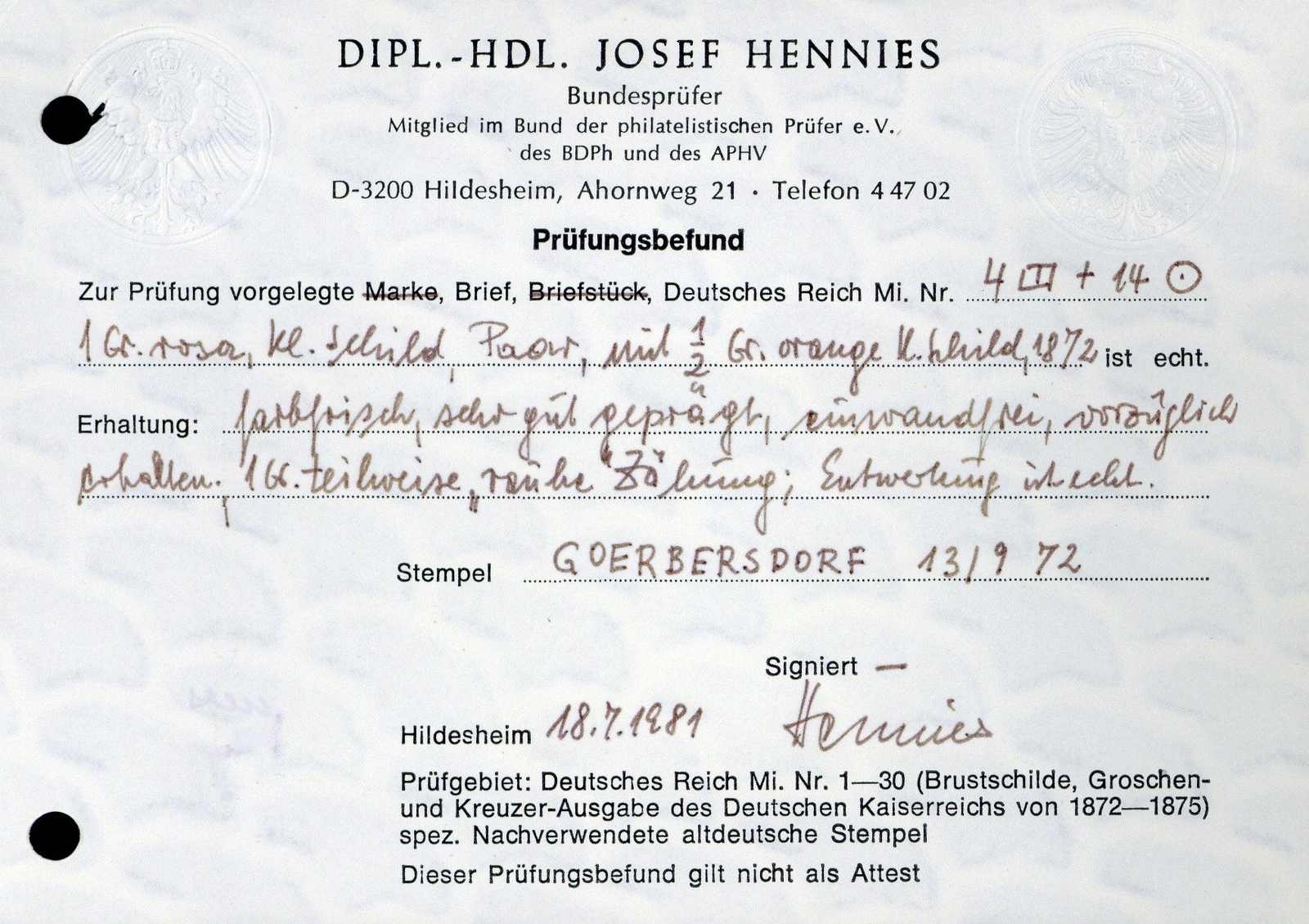 Image 5 for lot number 5742 for Veuskens 130th Auction