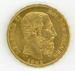 Belgien: 1882, 20 Fr. Leopold II., vz.Automatically generated ...