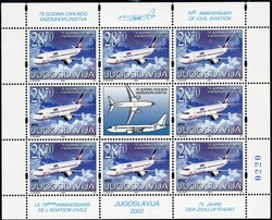 Zivilluftfahrt 2002, 50 Kleinbogen-Sätze, tadellos postfrisch, Luxus ...