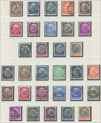 DR 1933 bis 1945 mit DIENST. Sammlung gestempelt im SAFE-Album, bis ...