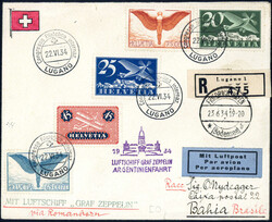 Schweiz 1934. LZ 127 3. Südamerikafahrt (Argentinienfahrt) auf ...