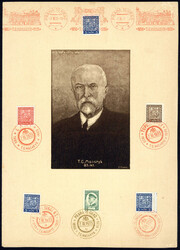 Gedenkblätter. 2 Gedenkblätter: "T. G. Masaryk 1850 - 1930" sowie ...