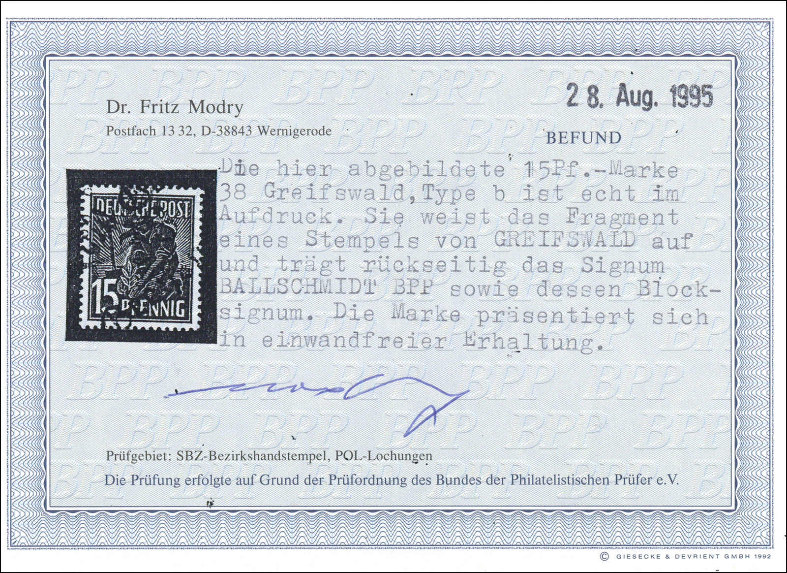 Image 1 for lot number 3504 for 191st Dresdner Briefmarken Auction
