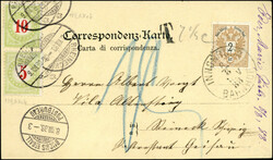 2 Kr auf früher Ak. ab INNSBRUCK Bhf. 8.8.88 in die Schweiz, dort ...