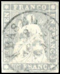 1 Fr sowie Nr. 13 bis 17, gestempelt, gepr. bzw. sign., übliche ...