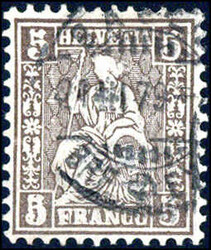 5 C mit Doppelprägung in der 5 links unten, gestempelt BASEL 21.III ...