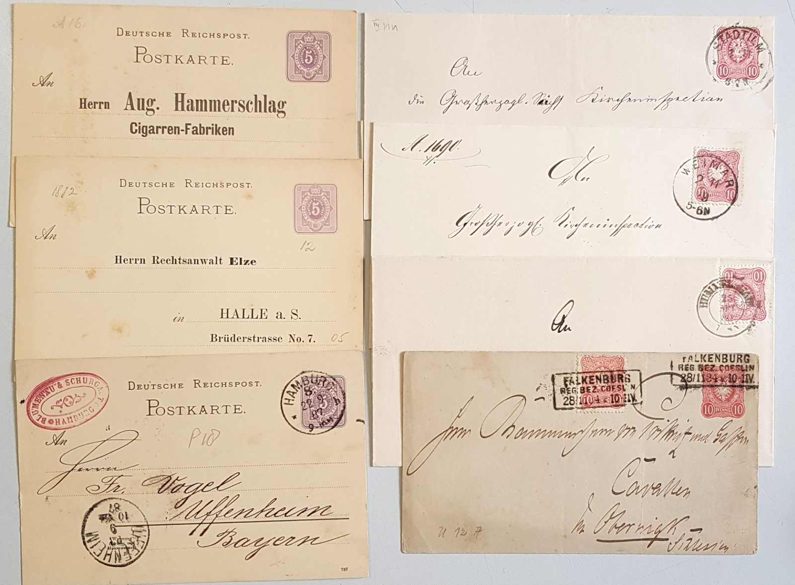 DR 1873 bis 1900. Ca. 180 Belege, Schwerpunkt Pfennige/Pfennig, auch ...