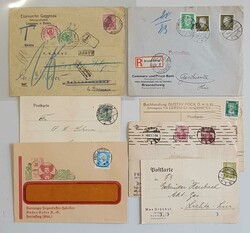 DR Perfins. Ca. 20 Briefe und ca. 10 gelochte Postkarten, meist ...