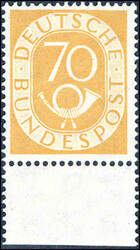50, 60, 70 und 80 Pf vom Unterrand, je postfrisch, Nr. 134 umnd 135 ...