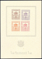 Wiederaufbau-Block 1946 auf dünnem Papier, postfrisch, Attest vom 27 ...