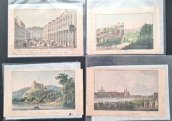 Dresden und Umgebung. 4 handcolorierte Drucke um 1815Automatically ...