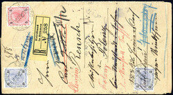 Angegebene Werte auf R-Gerichtsbrief mit Rückschein, gestempelt ...