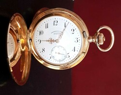 Uhrenfabrik Union Glashütte in Sachsen. Goldene Savounette, 585 ...