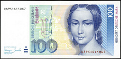 100 Deutsche Mark vom 1. Oktober 1993, Erhaltung I, Rosenberg 306a, ...