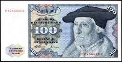 100 Deutsche Mark vom 2. Januar 1960, KN UV-aktiv, Erhaltung I, ...