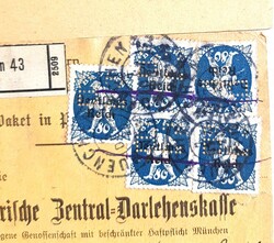 DR 1920. Ca. 60 Paketkarten ex Nr. 120 bis 137, meist verschiedene ...