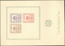 Wiederaufbau-Block 1946 mit fehlender dritter Marke, postfrisch, ...