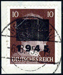 1 bis 20 Pf kplt. in Aufdruck-Type IIb, je auf Briefstück, ...