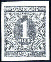 1 Pf mit Abart "ungezähnt", postfrisch, Privatsignatur (500 ...