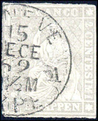 2 Rp grau, knapprandig, gestempelt, gepr. Marchand (480 ...