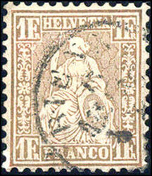 1 Fr goldbronze, gestempelt BIENNE 15.MAI, Attest vom 8.5.09 Renggli ...