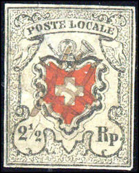 2 1/2 Rp mit Linieneinfassung, repariert, gestempelt, gepr. Polonius ...