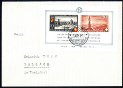 Pro Patria Block 1942 auf Brief, gestempelt ZÜRICH, hinten ...