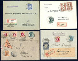 DANZIG. Lot von ca. 80 Belegen, dabei Zusatzleistungen, Ausland, eine ...
