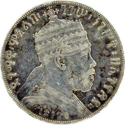 Menelik II. 1889 - 1913. 1 Birr 1887 A, Paris, schön bis sehr schön ...