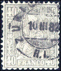 40 C grau auf Faserpapier, kleine Mängel, gestempelt ZÜRICH 10.III ...