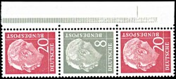 20 Pf + 8 Pf ZDr., postfrisch, Kurzbefund vom 10.2.25 bzw. gepr. ...