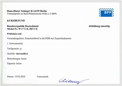 1 + 5 Pf waagerechter Zusammendruck aus MH. 4 mit Zusatzfrankatur ...