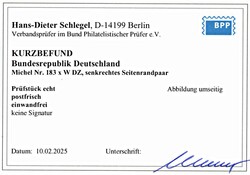 10 Pf im senkrechten Randpaar mit DZ 5, postfrisch, Kurzbefund vom 10 ...