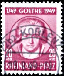 Goethe kplt., gestempelt KOBLENZ 19.8.49, gepr. Schlegel BPP (110,-)