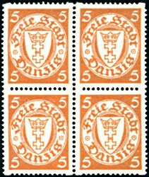 5 und 10 Pfg. mit Rollenzähnung, je Viererblock, postfrisch (900 ...