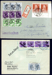 Verschiedene Bezirke. 19 Belege mit Bezirkshandstempelmarken, dabei 3 ...