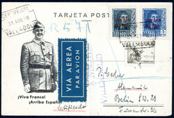 Bürgerkrieg. 5 Zensurbelege ins Ausland mit "Censura Militar"-St., ...