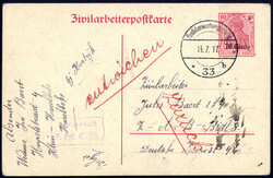 365: German Occupation World War I Communications Area West - Postal stationery