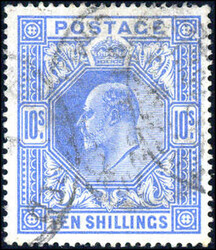 5 und 10 Sh, üblich gezähnt, gestempelt (400,-)