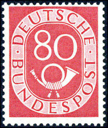 Posthorn kplt., postfrisch, gepr. Schlegel, Attest vom 4.8.96 ...
