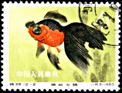 Goldfische 1960 kplt., gestempelt, bis auf einen Wert alle mit Gummi, ...