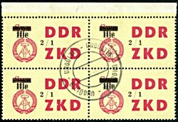 Angegebener Laufkontrollzettel im Viererblock je mit  Abart ...