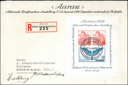 Aarau-Block 1938 auf R-FDC mit SoSt.Automatically generated ...