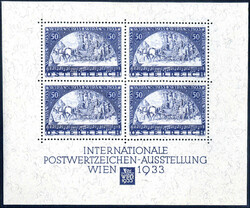 WIPA-Block 1933 mit Umschlag, am Oderrand wie üblich kleine ...