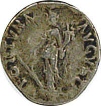 Römisches Kaiserreich. Denar, Kopfbild rechts/Fortuna stehend, 3,37 ...